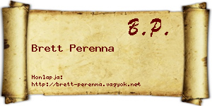 Brett Perenna névjegykártya
